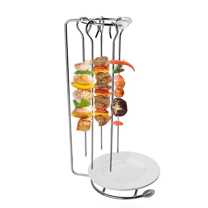 For Skewers Grilling Grill Skewer Stainless Steel Kabob Kebab Rack
