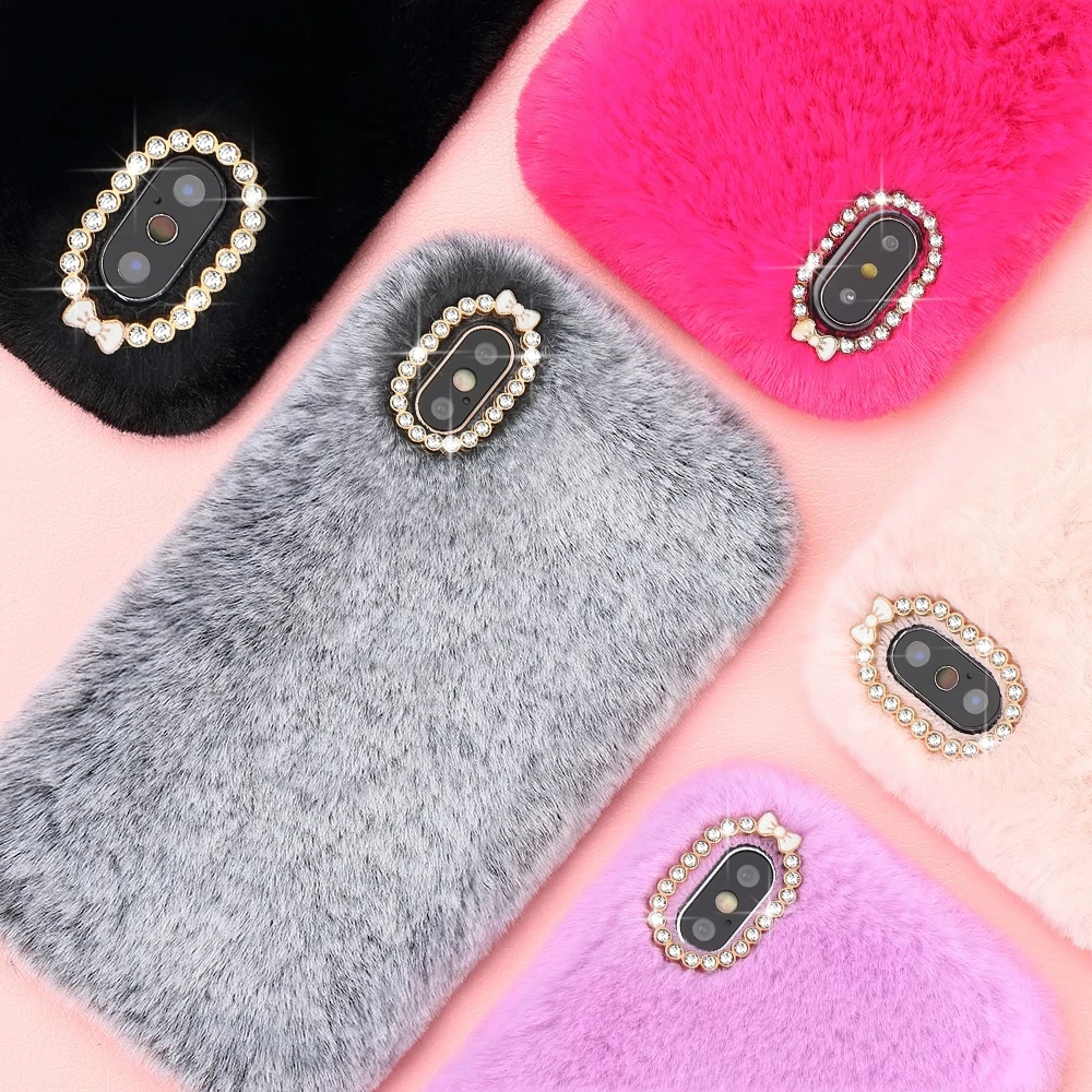 Luxury Fluffy Furry Phone Case for Huawei P8 P9 P10 P20 P30 Pro