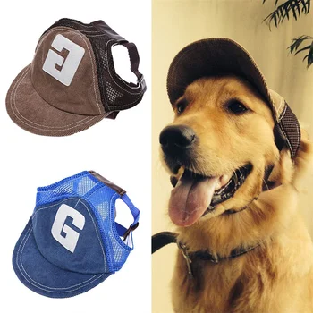 Dog Hat Dog Sunscreen Hat Baseball Cap Outdoor Sports Hat with Ear Holes Adjustable Pet Hat for Small and Medium Dog Large Dogs 1