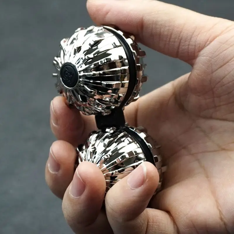 Metal Conjoined Massage Ball Kirsite Rotating Fingertip Gyro Decompression Toys Fidget Spinner Stress Relief