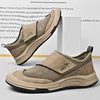 Handmade Leather Men's Slip on Shoes Outdoor Casual Loafers Moccasins Soft-Soled Walking Mesh Shoes Non-Slip Male Driving Shoes 2