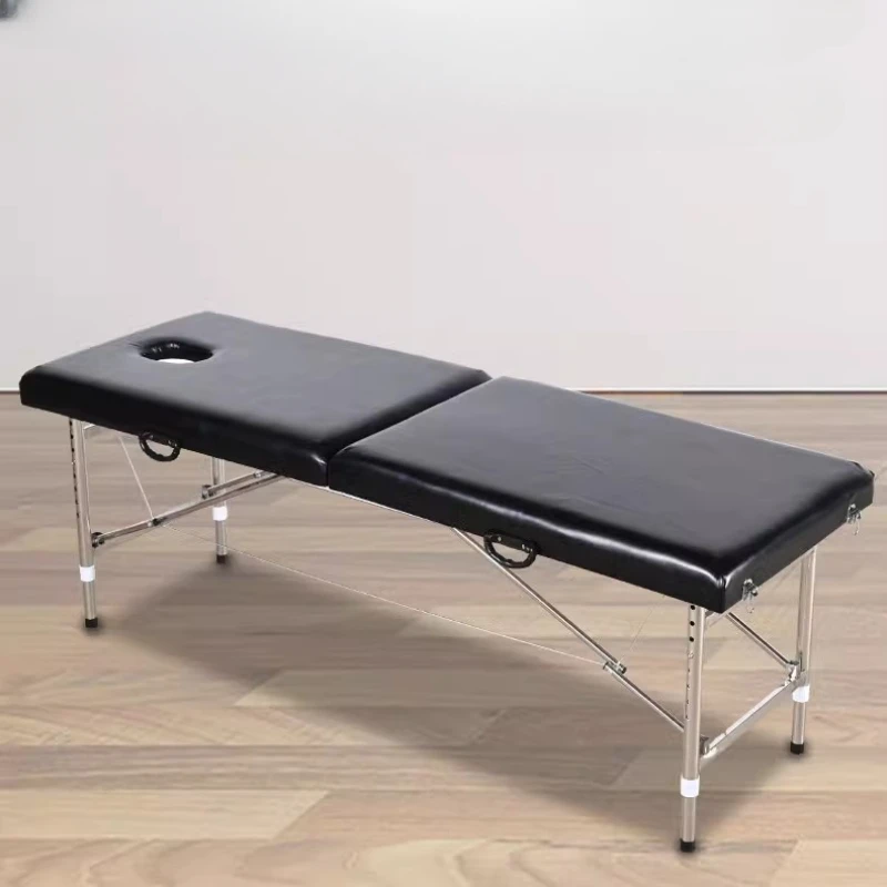 Portable Beauty Massage Bed Folding Comfort Metal Adjust Massage Bed Examination Household Camilla Masaje Salon Furniture WZ50MB