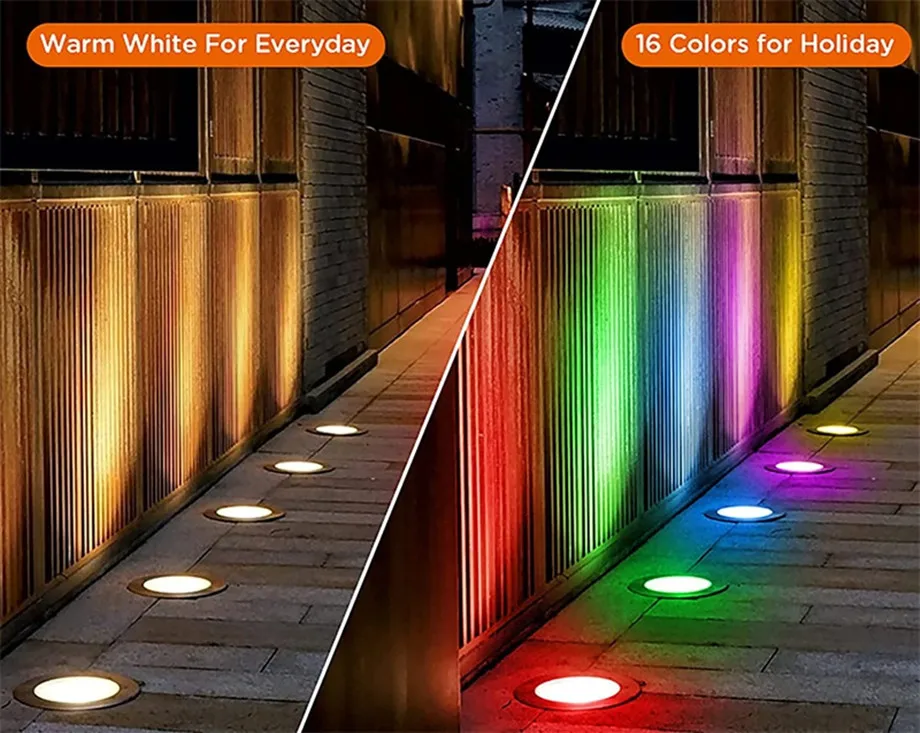RGB 10W LED 지중 조명 야외 방수 마당 계단 공원 스포트라이트 보도 경로 바닥 매립형 램프 110V