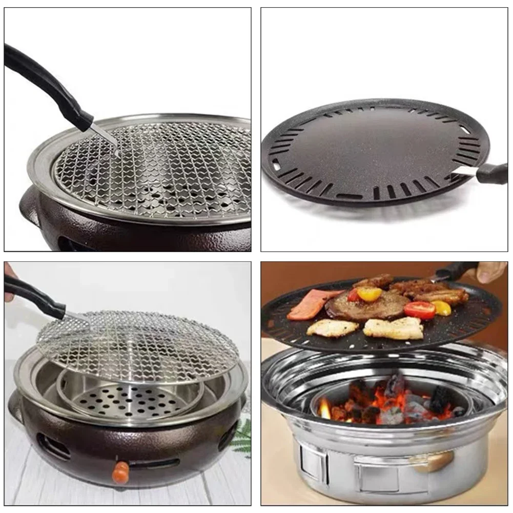 Description Picture 5 of itemStainless Steel Charcoal Basin Tools BBQ Grate Lifter Handle Portable Camping barbecue forks cooking Tools Anti-Scald