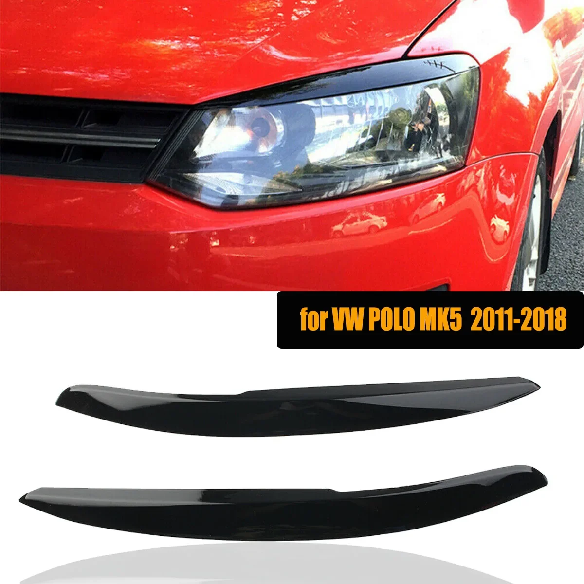 

Для Volkswagen VW POLO MK5 фары веко Брови Веки отделка крышка 2011 2012 2013-2016 глянцевые черные автомобильные аксессуары