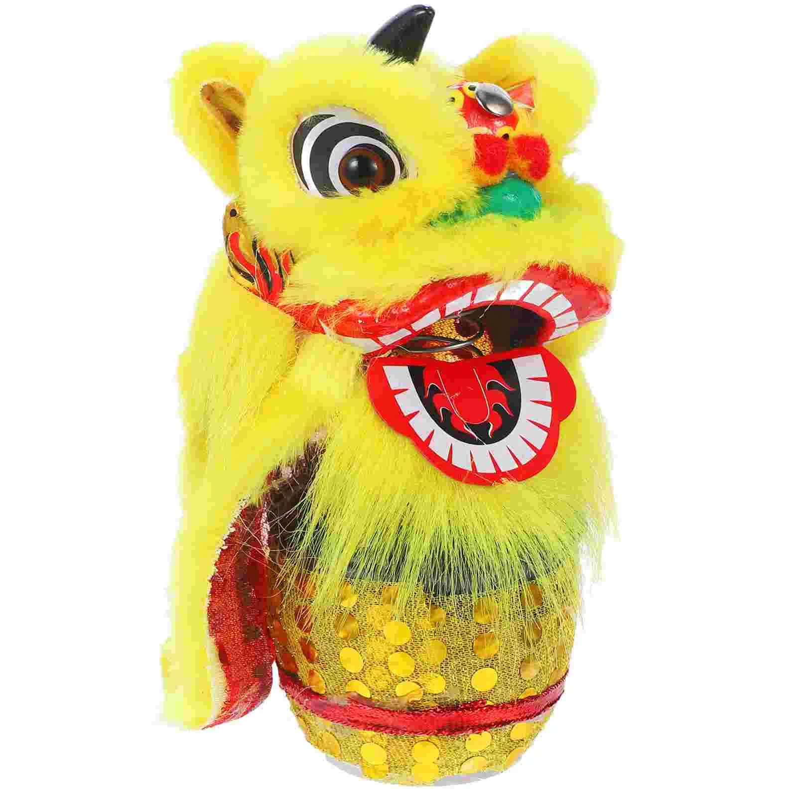 

New Year Decor Prop Decorative Dancing Lion Drum Design Ornament