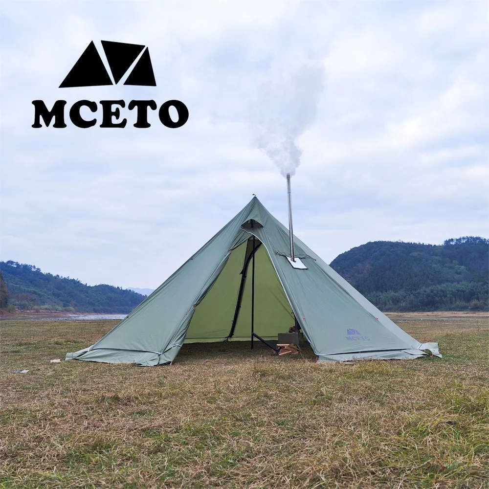 New Upgraded 5M Pyramid Tent With Chimney Hole With Snow Skirt,Oversized  Outdoor Camping Tent Hiking Awnings Shelter Tipi Teepee - AliExpress