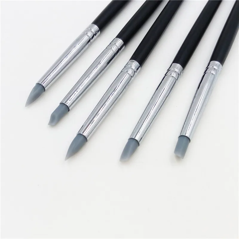 Small Pottery Clay Sculpture Carving Tools Silica Gel Pen Painting Nail Brush Set 5pcs Different Shapes Art Craft Supplies pottery tools clay tools