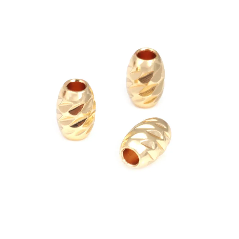 Cuentas de Brass Doradas de 18K Diseño Ovalado Cilíndrico Suministros para Hacer Joyería DIY - details 13