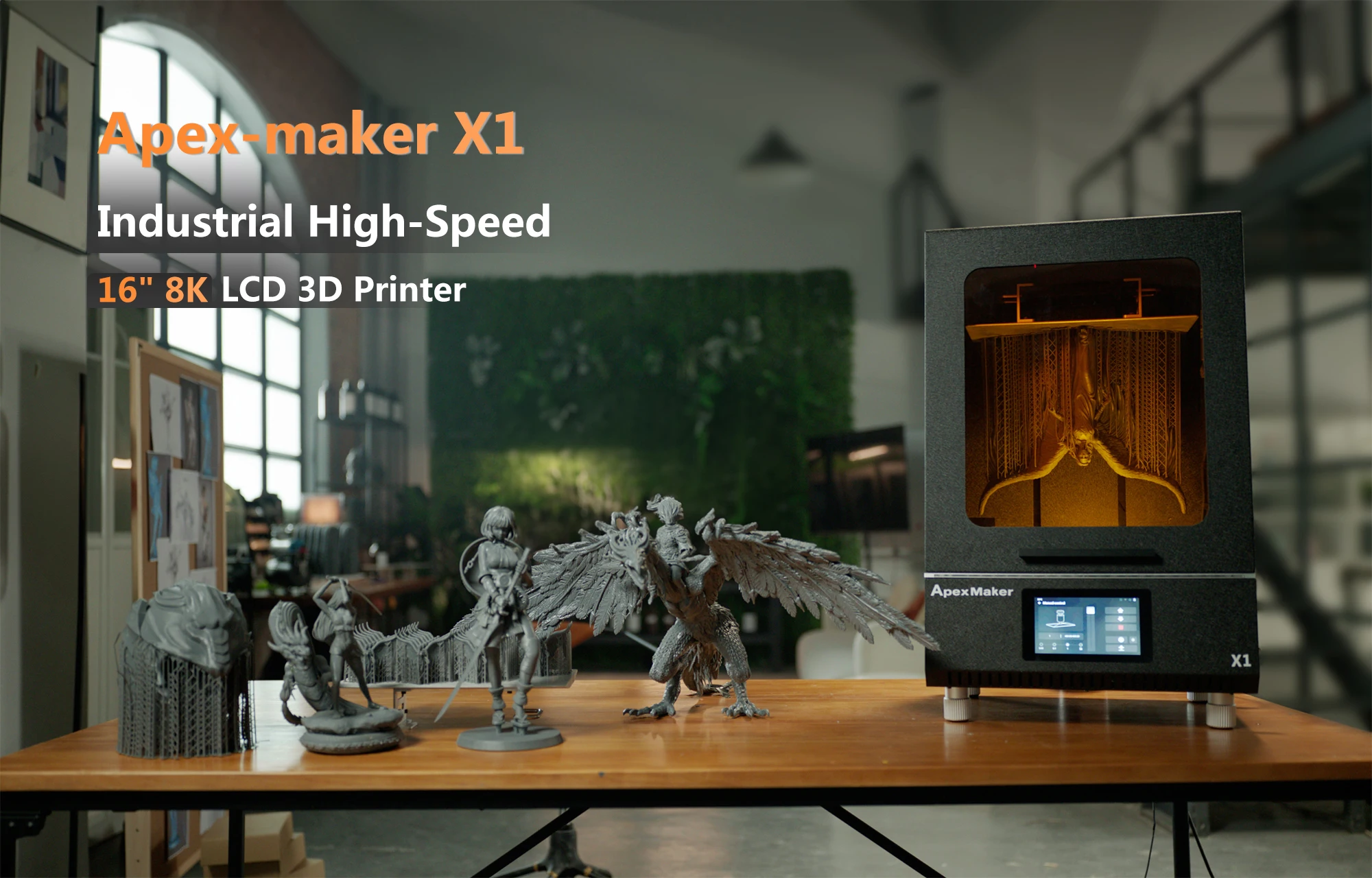 Sf869349c211a451db4d2faf7be310883o ApexMaker X1 16-calowa drukarka 3D z żywicy 3D o wysokiej prędkości 8K monochromatyczny Srceen rozmiar pikseli 46um (dostawa w Dec)