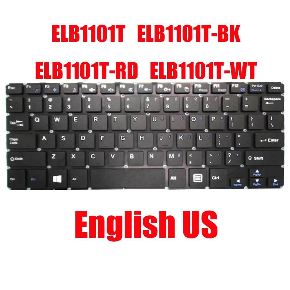 Tastiera Per Laptop Per Epik Per Teqnio Ell1103T Ell1103T-Bl Ell1103T-Pk Ell1103T-Bk 11.6 Inglese Us Nero Senza Cornice Nuovo