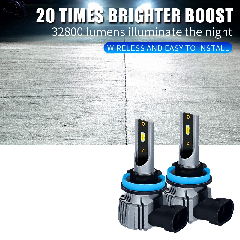 2개입 h7 led 헤드라이트 H1 led 9006 hb4 led h8 led h11 h7 자동차 주간 주행등 DRL 6000K 화이트 안개등 12V 플러그 앤 플레이