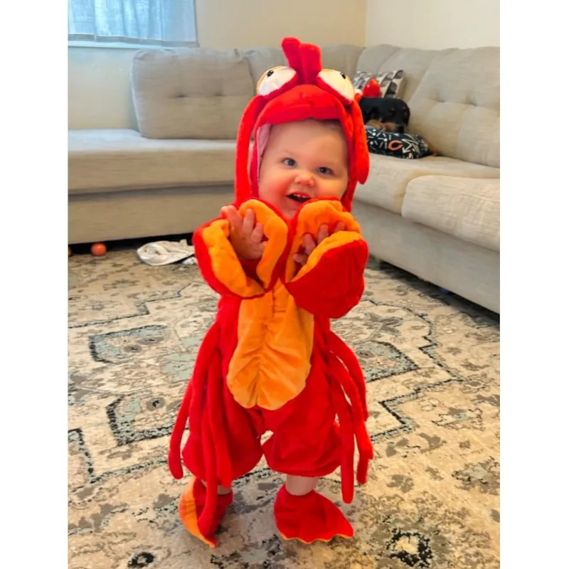 Baby Lobster Costume Infant Sea Animal Clothing Set Onesie Cute Crawfish Outfit Party Photo Prop