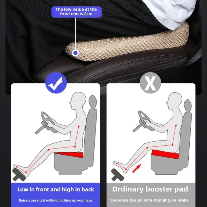 Car Seat Booster Cushion 3D Honeycomb Breathable Memory Cotton Car Seat Cushion Driver Relieve Driving Fatigue Seat Pad
