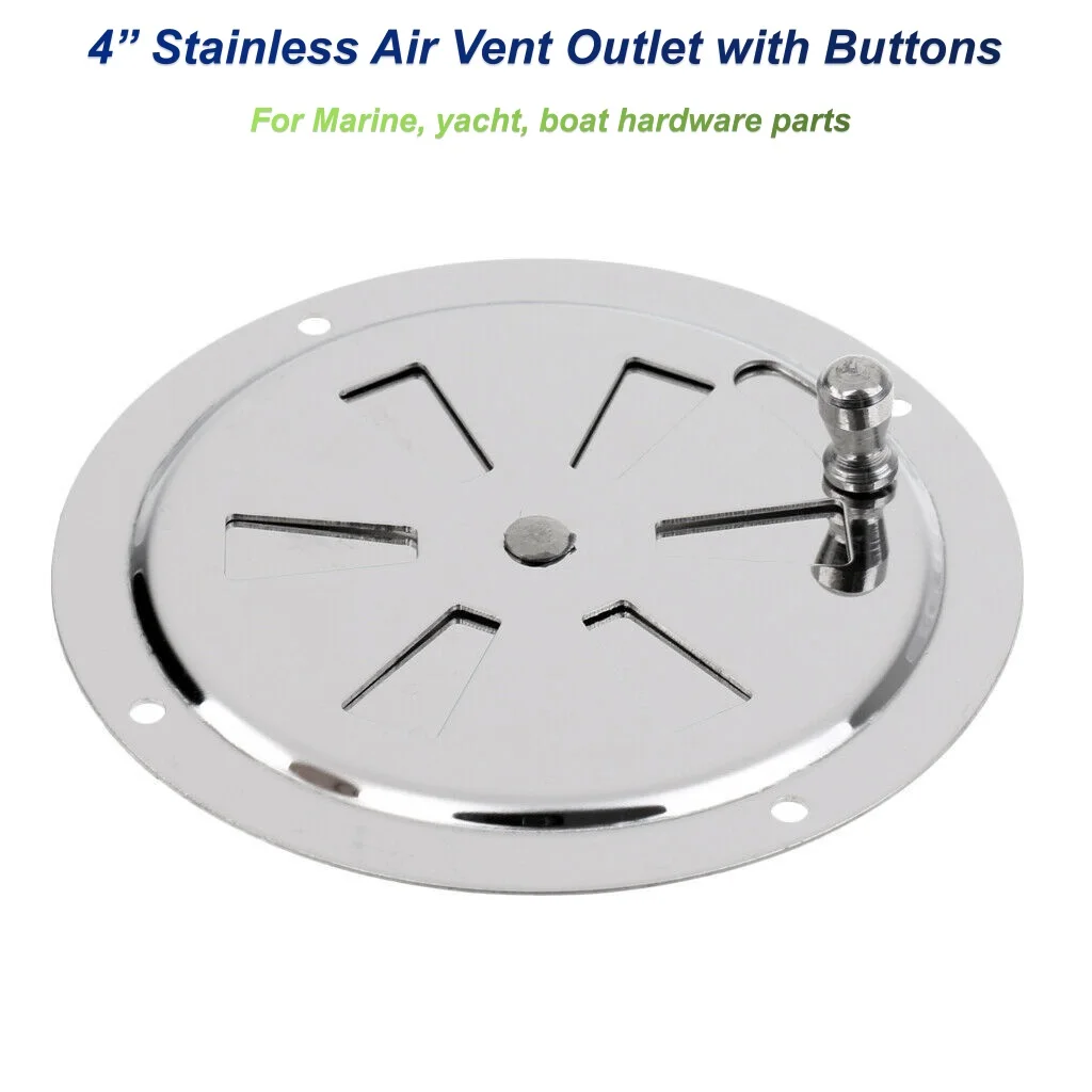 

∅101mm Stainless Air Vent Outlet with Activity Button Round Butterfly Louvered Inner Cover for Marine Yacht Ship Fishing Vessel