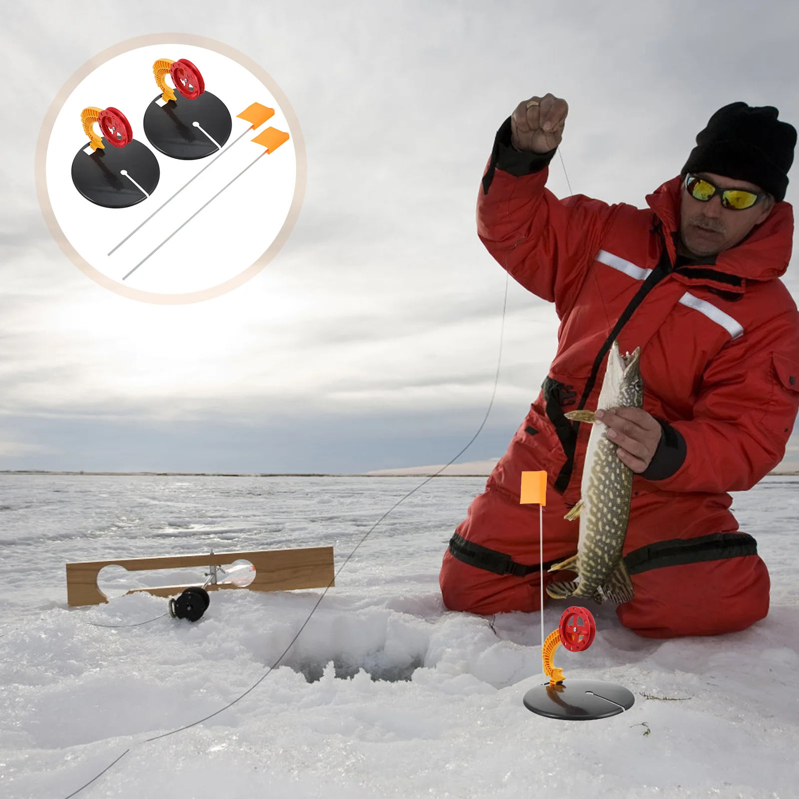 2Pcs Flag Ice Fishing Flag Marker Fishing Supplies Ice Fishing Tip up