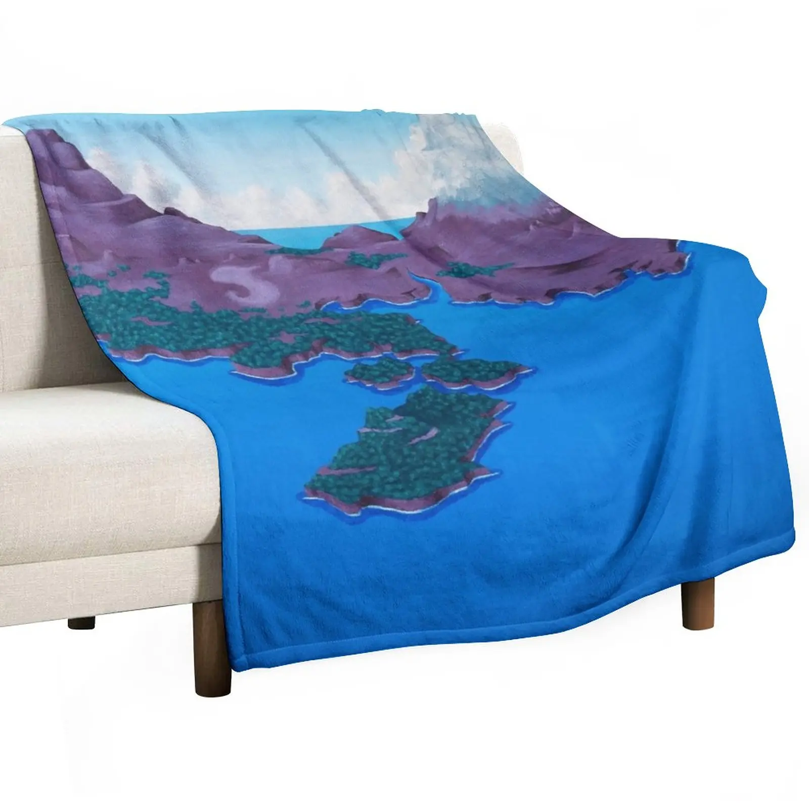 

Nowhere Islands Throw Blanket Flannel Fabric Soft Plaid Decorative Sofa Blankets