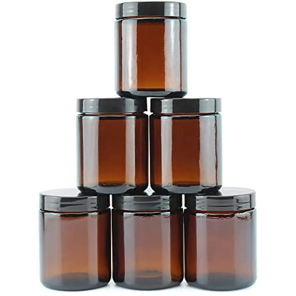 5pcs 5g 10g 15g 20g 25g 30g 50g 60g 100g Amber Glass Jar Pot Cosmetic Lip  Balm Face Cream Refillable Sample Lotion Gel Container - AliExpress