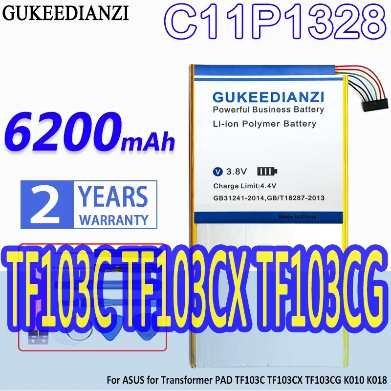 

High Capacity GUKEEDIANZI Battery C11P1328 6200mAh For ASUS Transformer PAD TF103C TF103CX TF103CG K010 K018