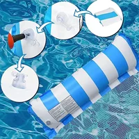 2pcs - Water inflatable hammock foldable swimming pool party floating chair (1 water recliner+1 randomly colored pump) 2