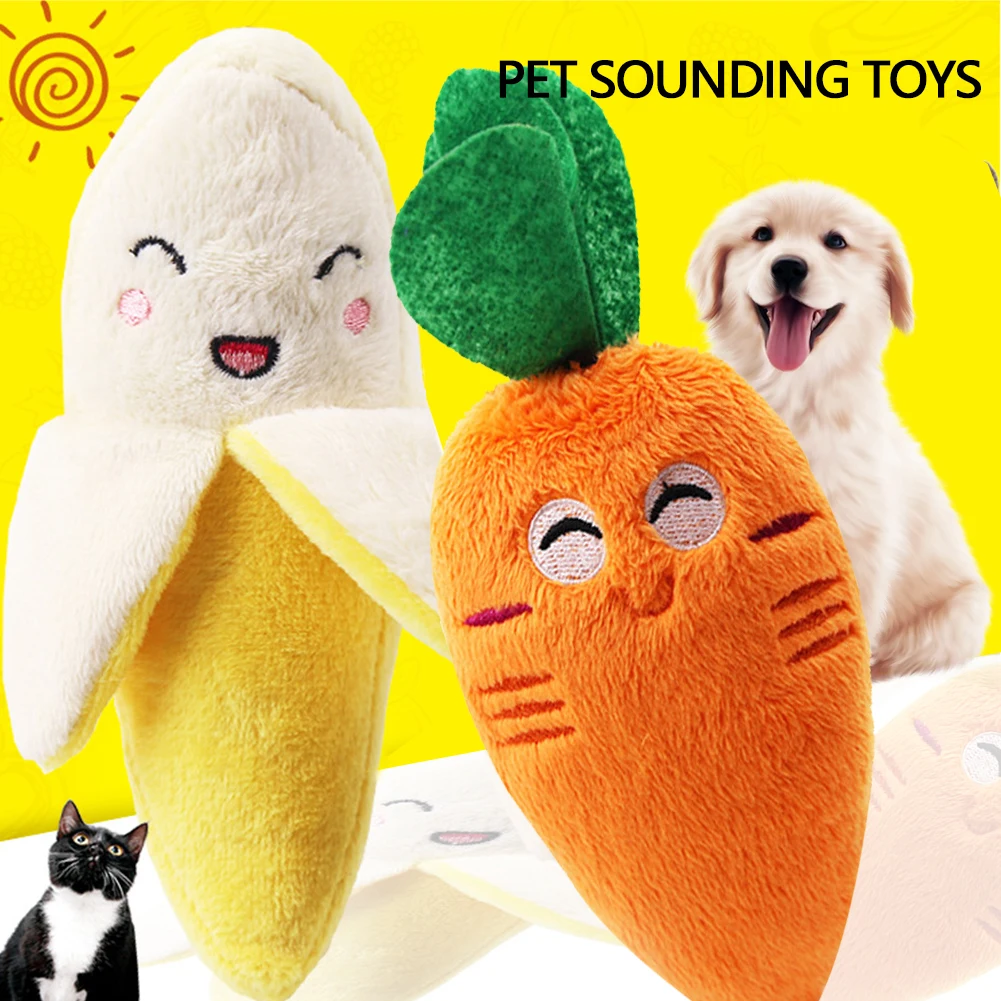 1Pc Pet Toys Fruit Animals Cartoon Dog Toy Stuffed Squeaking Cute Plush Puzzle for Dogs Cat Chew Squeaker Squeaky Toy 6
