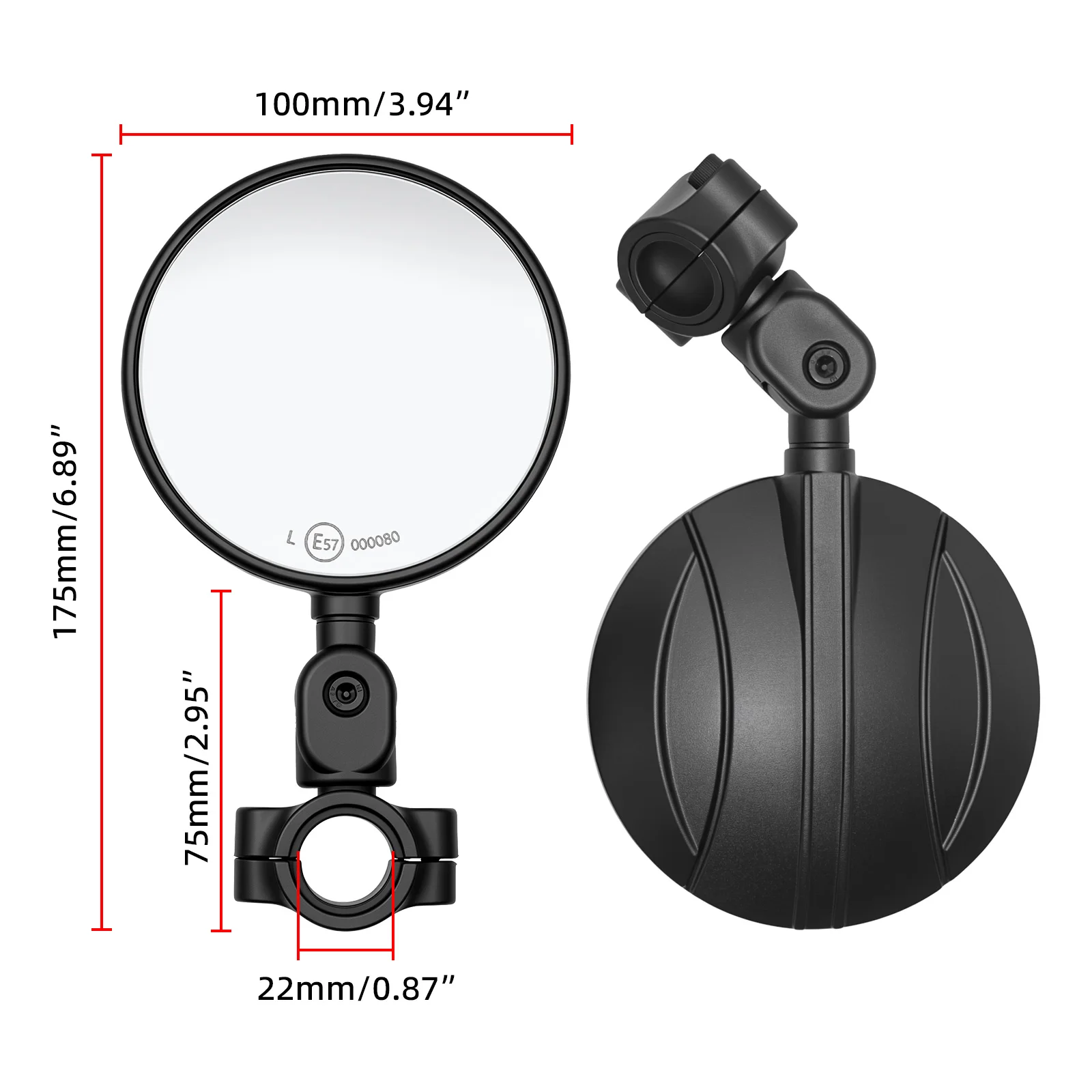 오토바이 핸들바 미러 Husavarna 701 SM/Enduro FC350/450 FE250/350/501/450 TC125 용 원형 후방 광각 미러