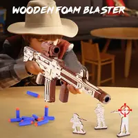 VATOS 3D Wooden Gun Puzzles for Kids Adult with Foam Soft Bullet Electric Wooden M416 Model Rifle Guns Toy DIY Building Gift Boy 2