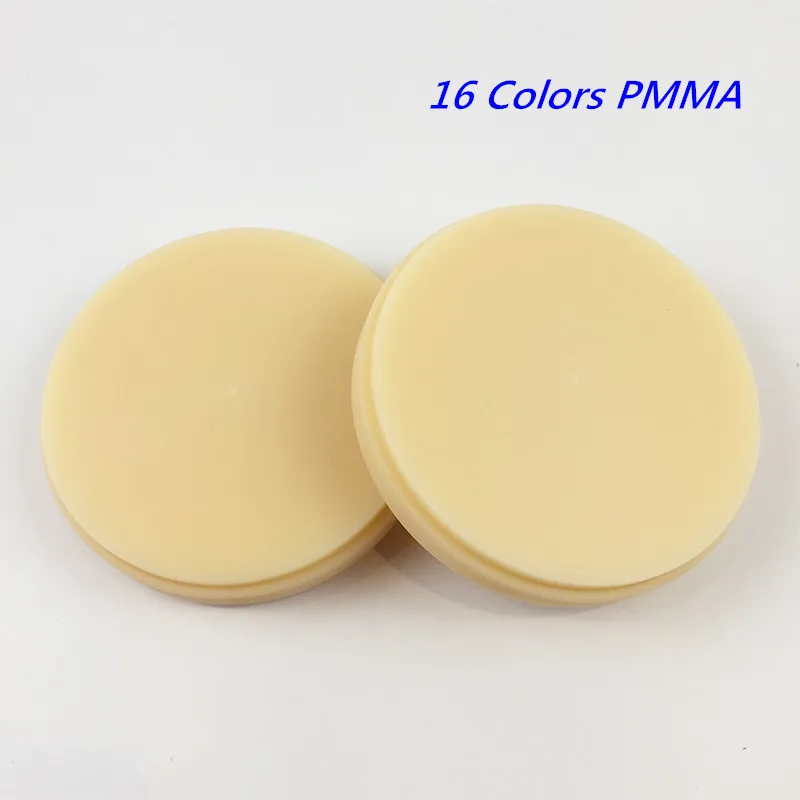 

8 Pieces 20 Colors PMMA Discs Dental CAD/CAM PMMA Blocks OD98*10mm~16mm for Temporary Crowns and Bridge Restoration