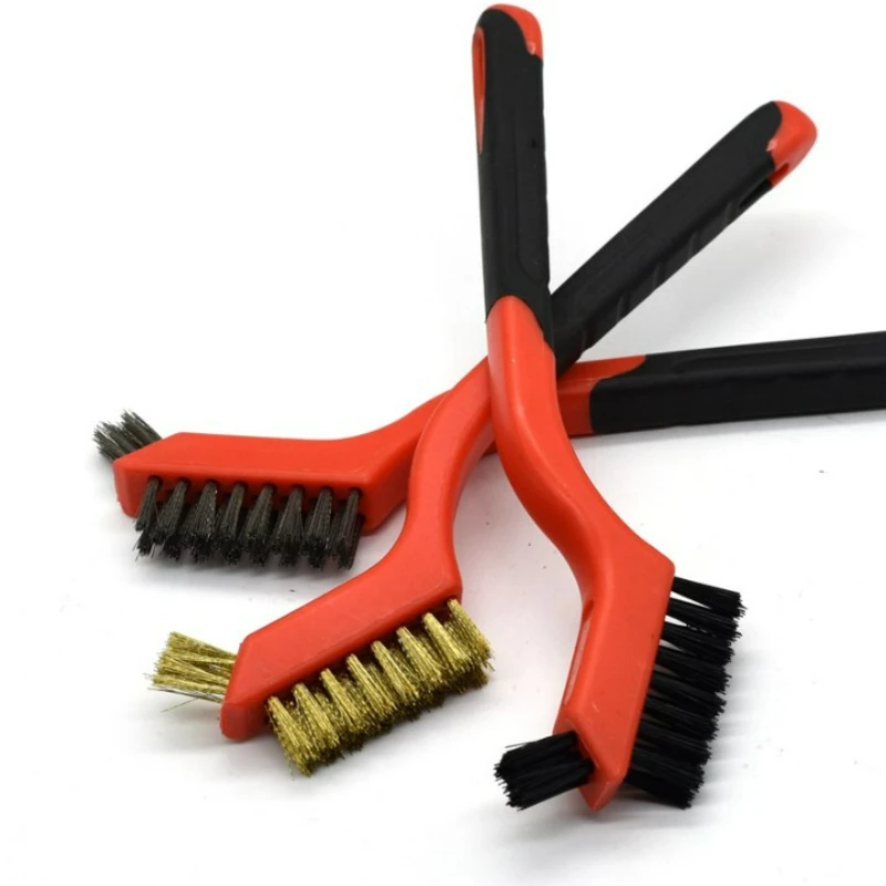 7inch Mini Wire Brush Stainless Steel Brush Brass Nylon Cleaning Brush Polishing Rust Remover Metal Wire Burring Cleaning Tools 5