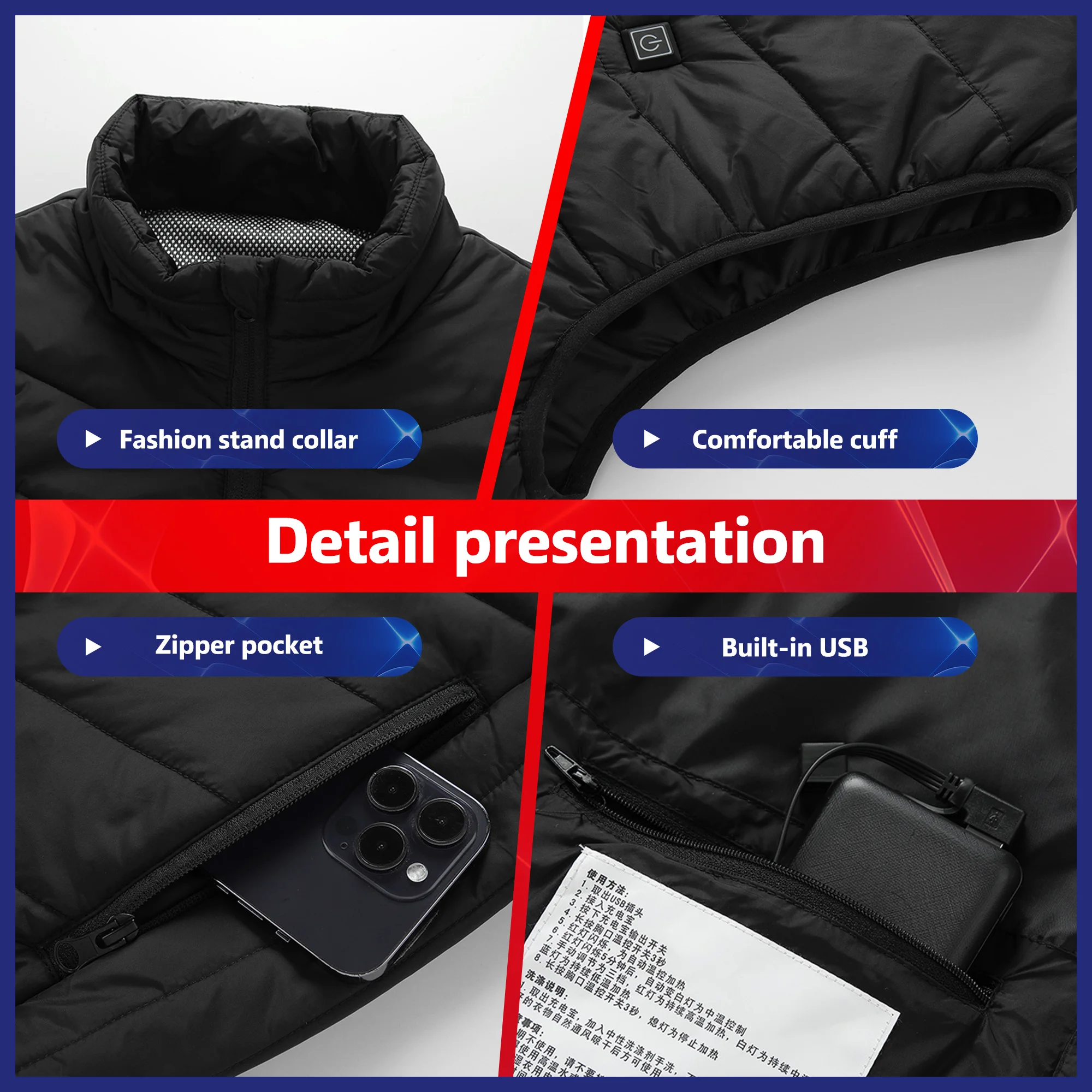 21 Heated Vest Electric Heated Jackets Men Women Sportswear Heated Coat Coat Motorcycle USB Heating Jacket For Camping outdoor