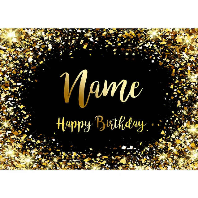 Birthday Banner Customize Photo Background Custom Name Silver Golden Pink Glitter Photophone Backdrops Party Decor Photocall sky blue