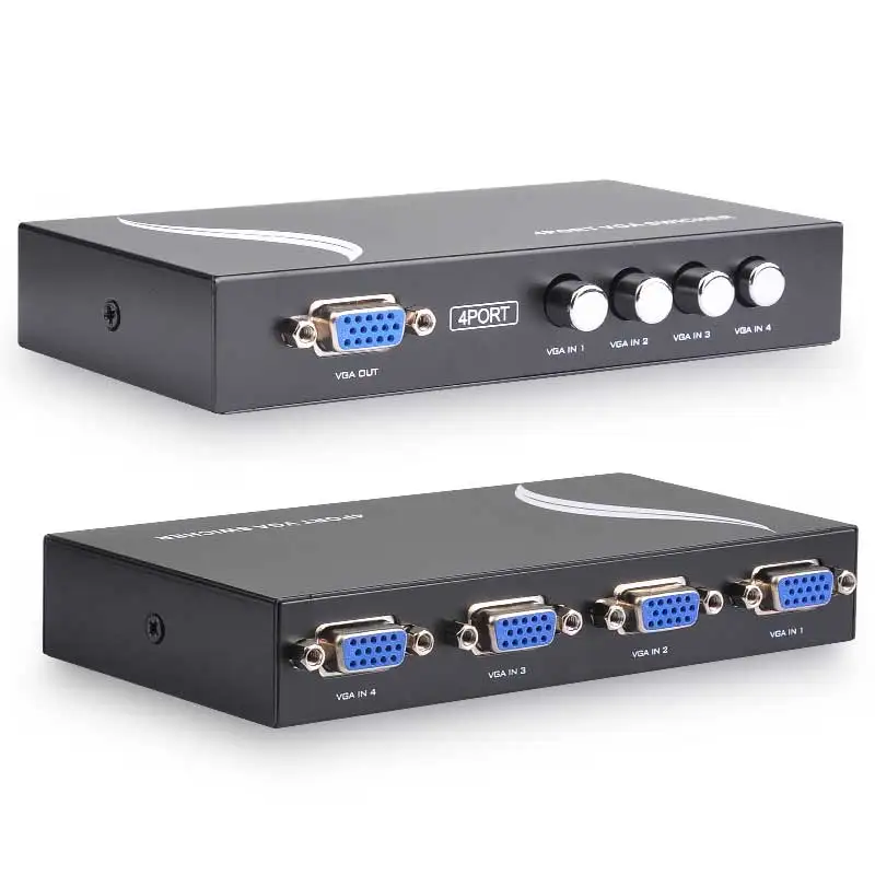 4X1 VGA Switch Splitter VGA Cable Adapter 2K HD Video Display 4 in 1 Out Port Hub for Laptop Projector PS4 TV Monitor Switch vga cable adapter vga cable vga kvm switch vga extender splitter