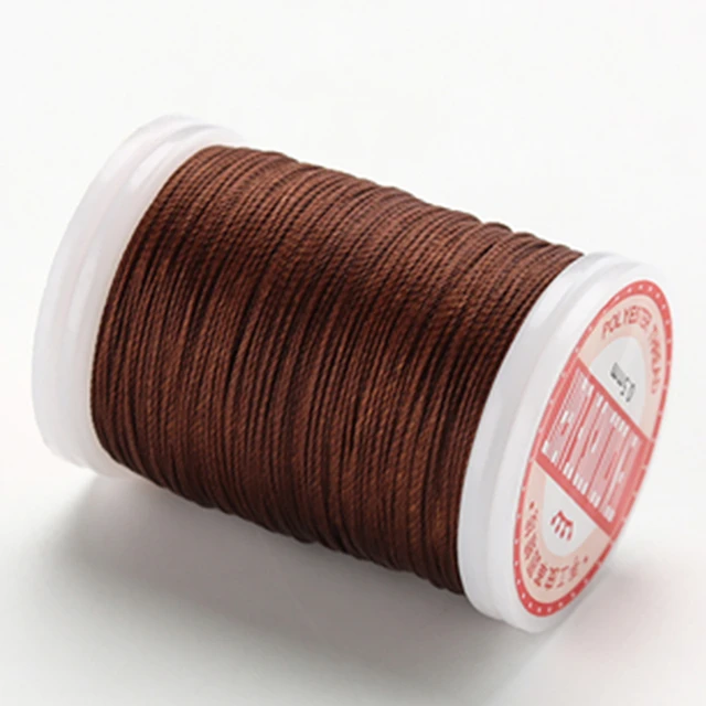 120M 0.5mm Waxed Polyester Round Twisted Cord String Light Brown Thread  Line - AliExpress