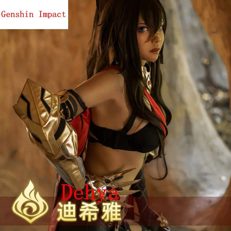 Nuovo Gioco Genshin Impact Animation Surround Dehya Black Skin Two Yuan Cosplay De Gea Royal Sister Suit Abbigliamento Femminile