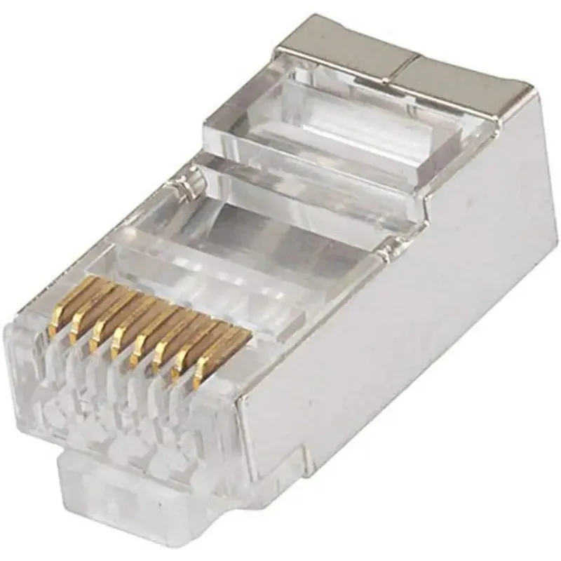 100PCS/LOT Metal Shield RJ45 RJ-45 8P8C Network CAT5 CAT5E CAT6 CAT6A ...