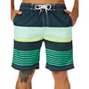 Colorful Stripe Pattern Beach Shorts For Men USA Flag 3D Print Swim Trunks Summer Surf Board Shorts Loose Short Pants Streetwear 4