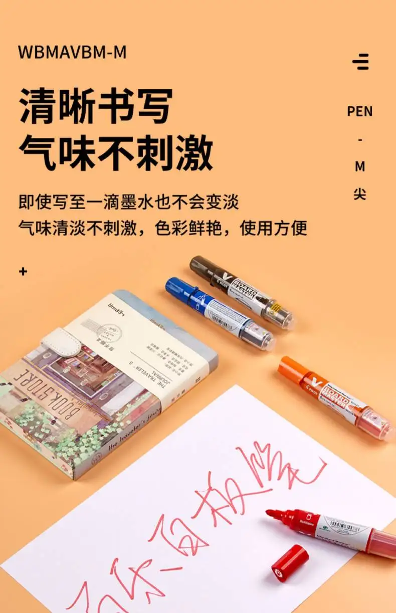 PILOT Whiteboard-Stift, austauschbare Tinte, hochwertige, direkt flüssige, löschbare Farbmarker auf Wasserbasis, ästhetisches japanisches Briefpapier – Detail 9
