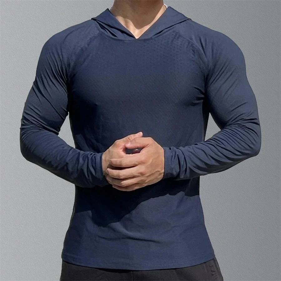 Men Fitness Running Sports Hoodies Gym Joggers Hooded Outdoor Sport Athletic Clothing Male Training Sweatshirt Tops