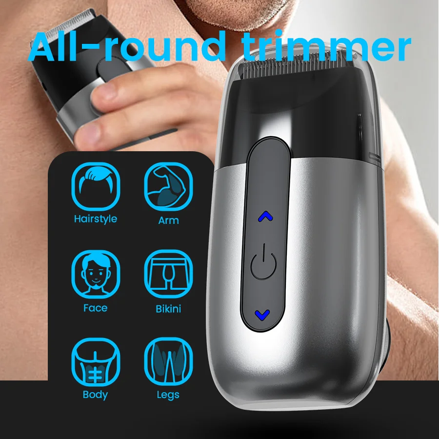 2-in-1 Trimmer for Sensitive Skin-Cordless Men/Women Groomer w/ Fast Charge & Dual Blades