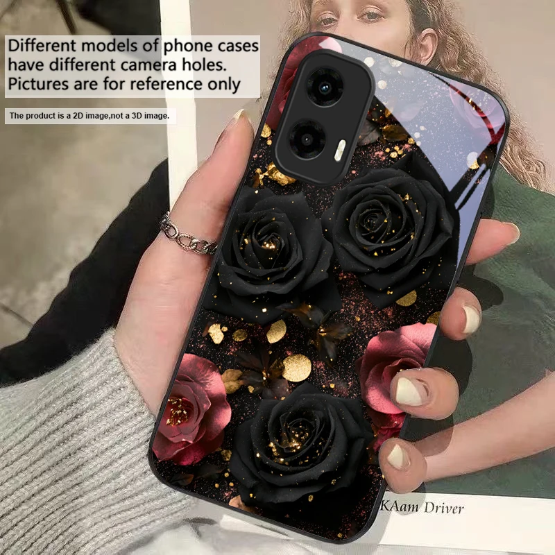 Wine Red Floral Petals Glass Phone Case