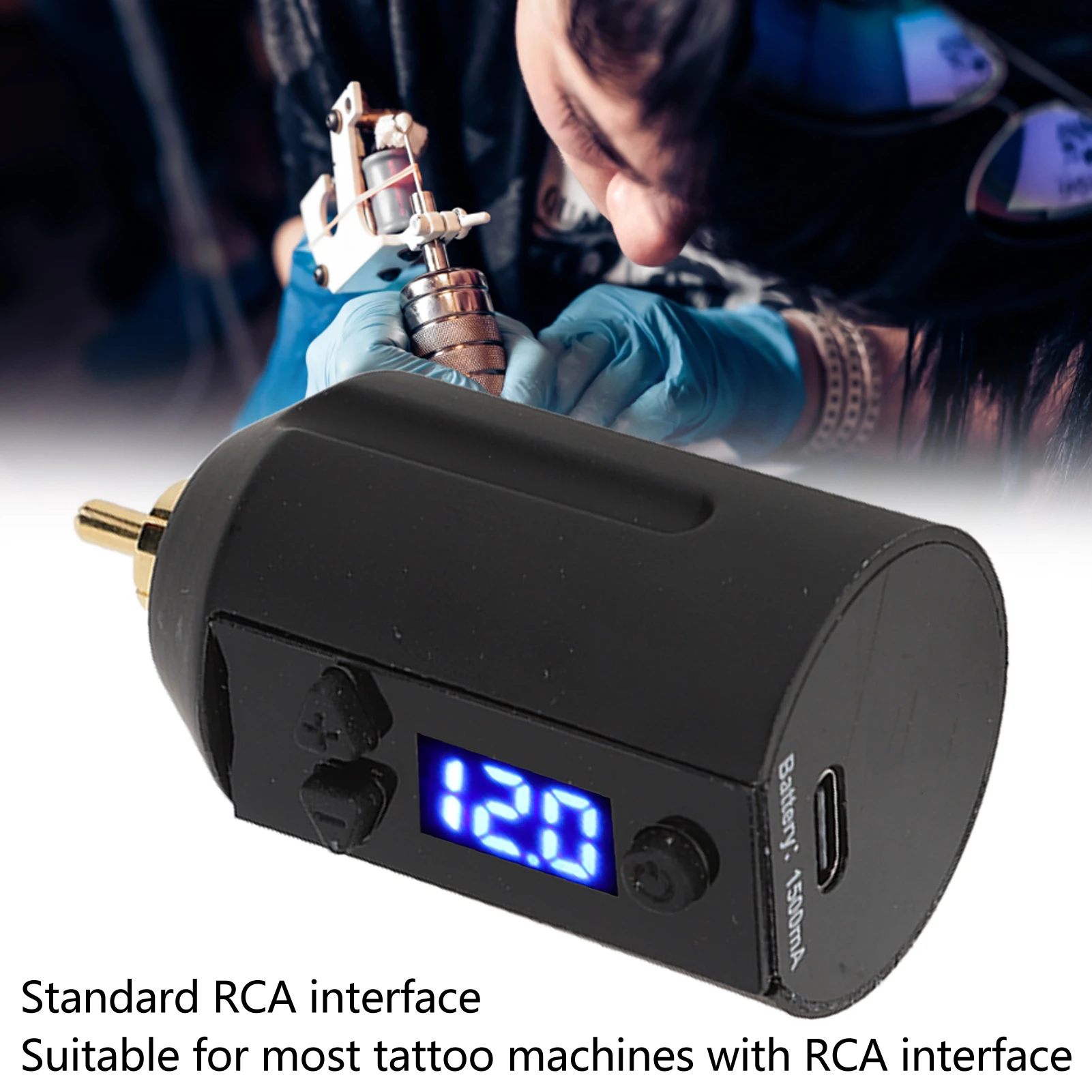 Tattoo Pen Power Supply 3‑12V USB Charging Adjustable Voltage Cordless