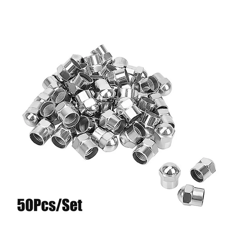 Chrome Plated Universal Tire Valve Stem Caps - 100 Pack