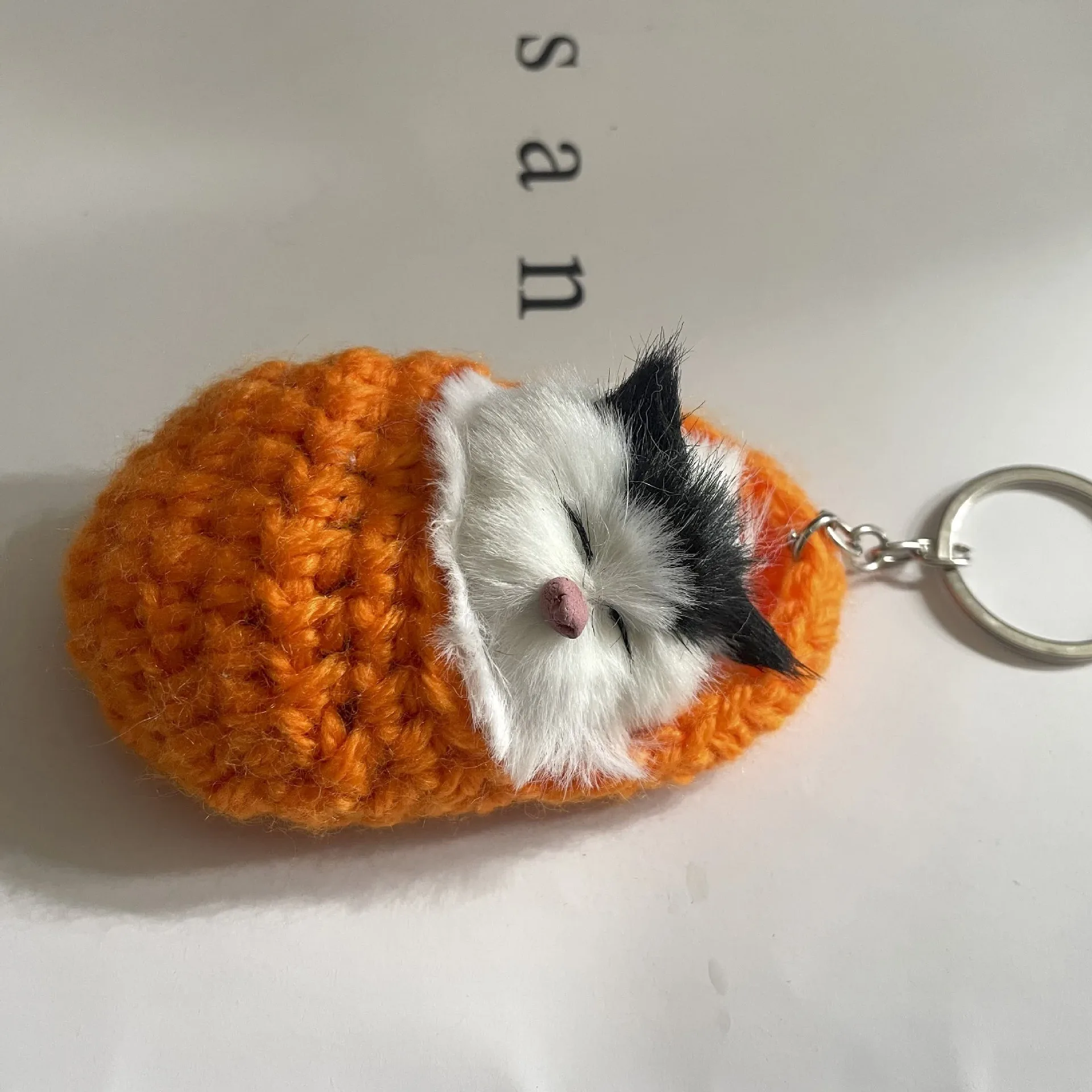 Simulation Mini Cat Keychain Cute Plush Cats With Sound Children Birthday Gifts Creative Imitation Cat Ornaments Bag Decoration