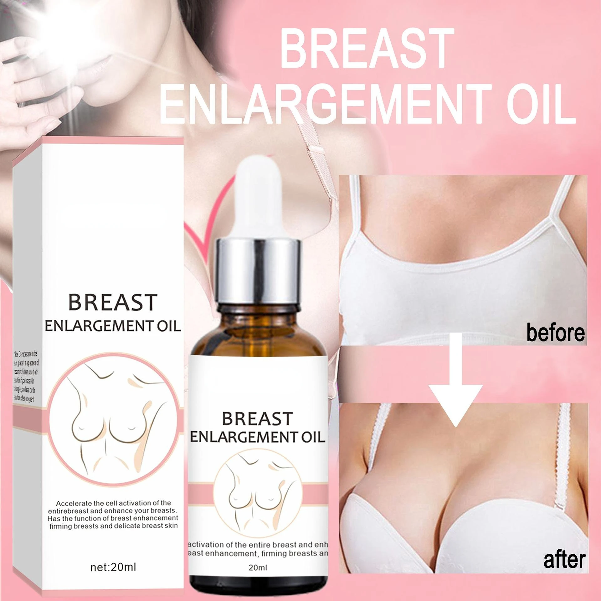 

2022 Breast Enlargement Oils Chest Enhancement Elasticity Breast Lift Firming Massage Up Size Bust Care