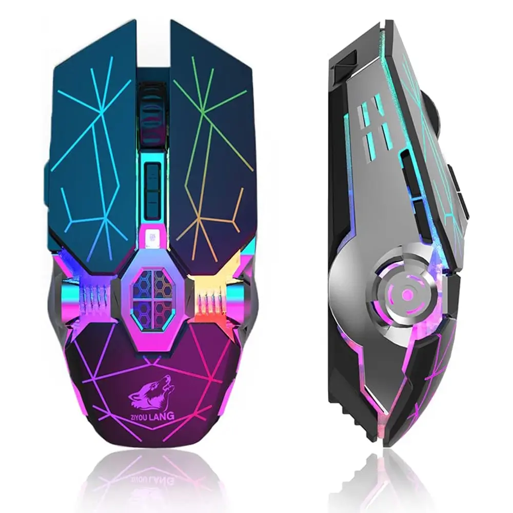 Wireless Gaming Mouse Rechargeable RGB Lights Adjustable DPI Quiet Click Auto Sleep Ergonomic for Gaming Or Working gaming mouse wireless mouse wireless gaming mouse ergonomic mouse