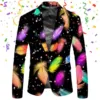 Mardi Gras Printed Men's Blazers Jacket Long Sleeve Slim Fit Buttons Suit Coat Pockets Carnival Holiday Party Lapel Men's Suit 4