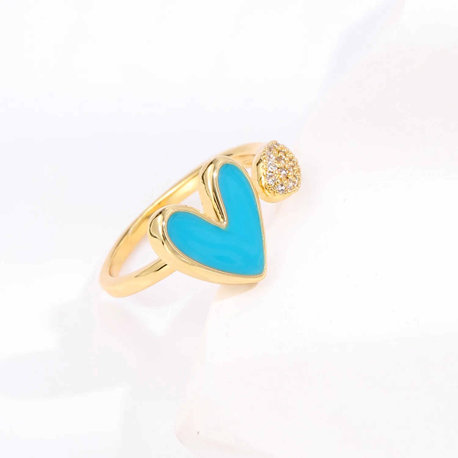2021 INS Color Rainbow Fashion Rings For Women Finger Jewelry Clear CZ Colorful Neon Enamel Open Adjusted Dome Ring