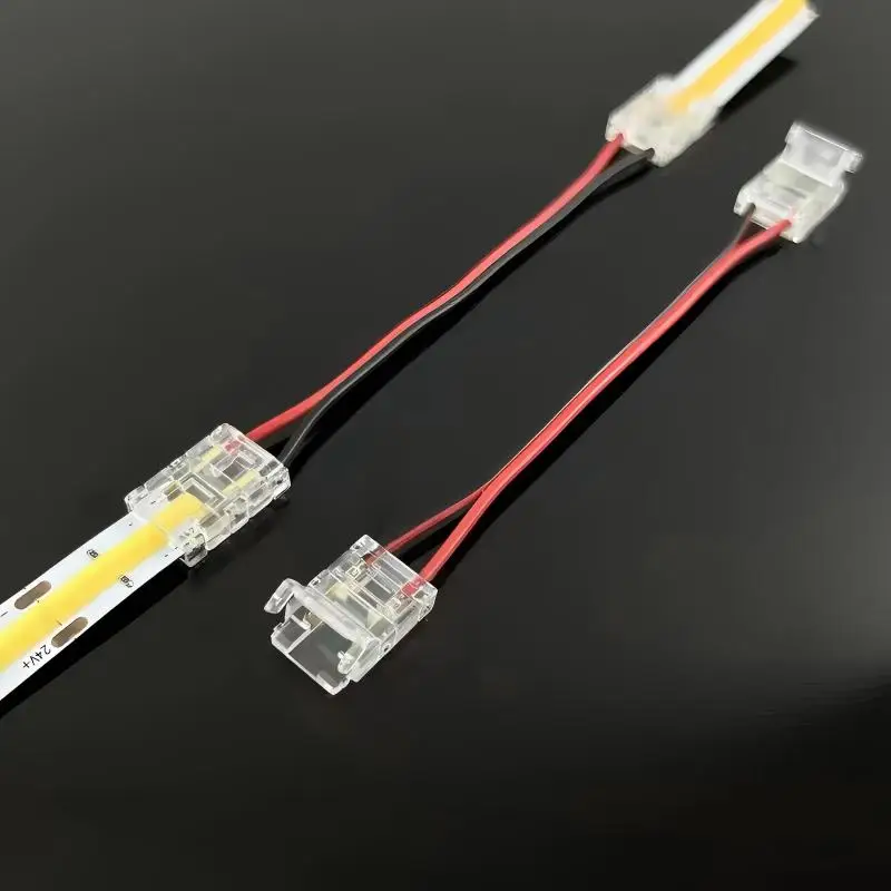 5V-220V Reusable Crystal SMD Cob Led Strip Light Connector 5mm 8mm 10mm 2 pin 2Pin Corner Led Connector