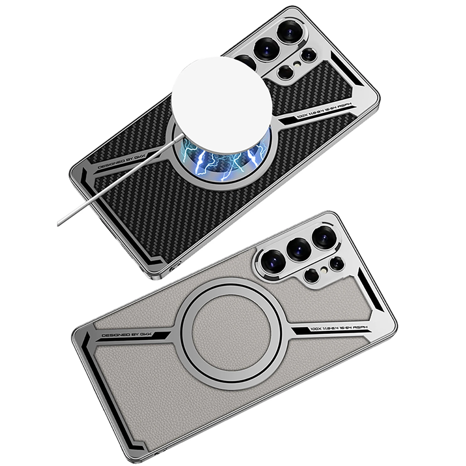 Magnetic Electroplated Leather Protective Phone Case in Elegant Design