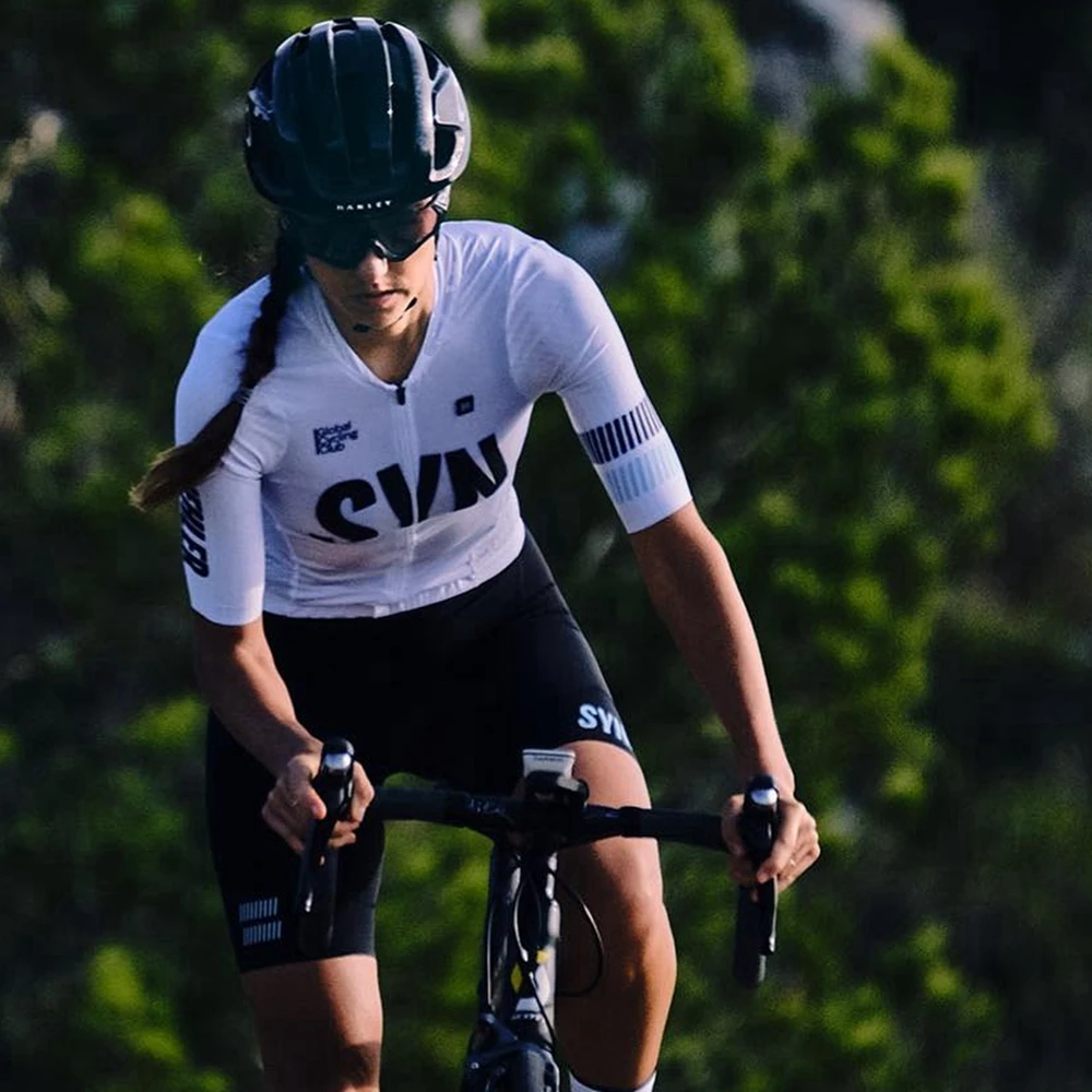 Women's summer short sleeved cycling Jersey white gray tight fitting road cycling shirt Beautiful tight Riding Bicycle tops